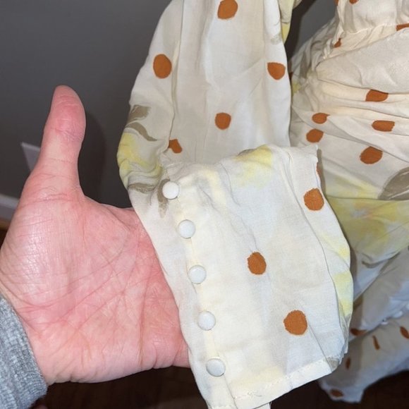 Free People long Sleeve Sunshine Datenight  V-Neck Mini Dress Size L - Picture 7 of 13